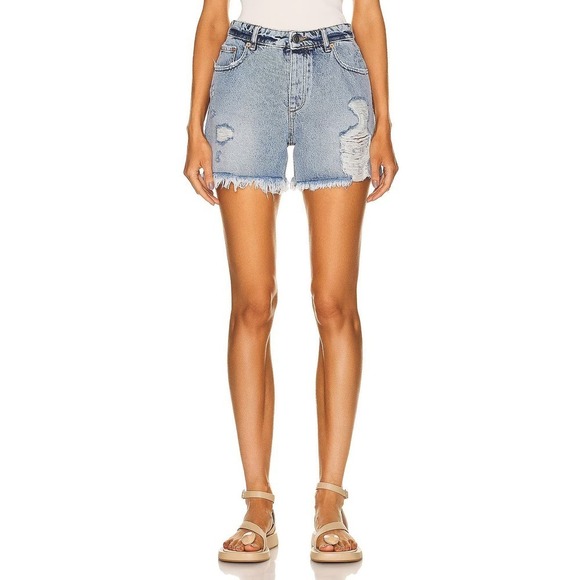 Ser.O.Ya NWT Revolve Sorrento Blue Mia Distressed Short Size 27 - Picture 1 of 8